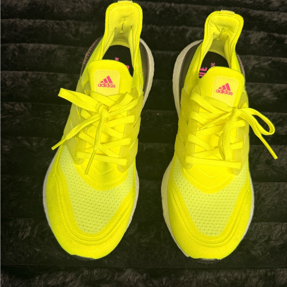 Adidas Men's Neon Yellow Ultraboost Athletic Shoes